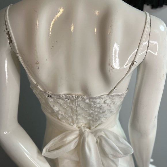 DOUBLE Crazy Tie Back Embroidered Mesh Bodice Dress. Size Medium - Picture 8 of 12